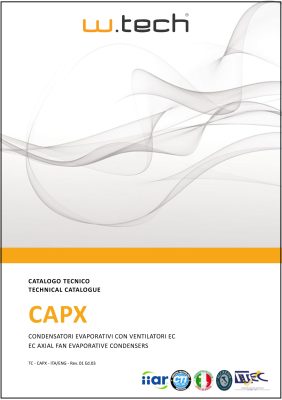 Catalogo e dati tecnici  Condensatori Evaporativi con ventilatori EC serie CAPX